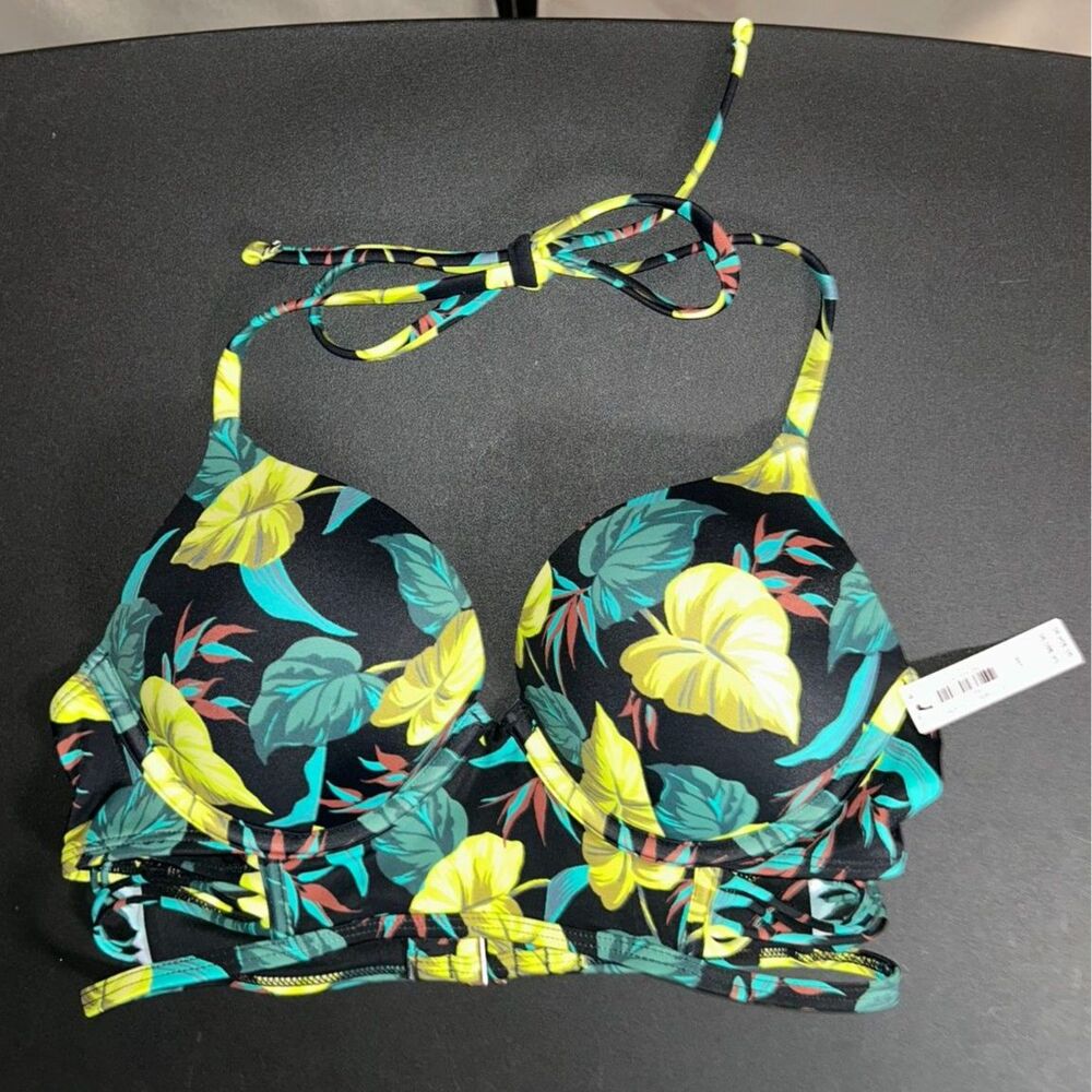 NWT Victoria's Secret Bombshell Push-Up Bikini Top 34B Tropical Longline